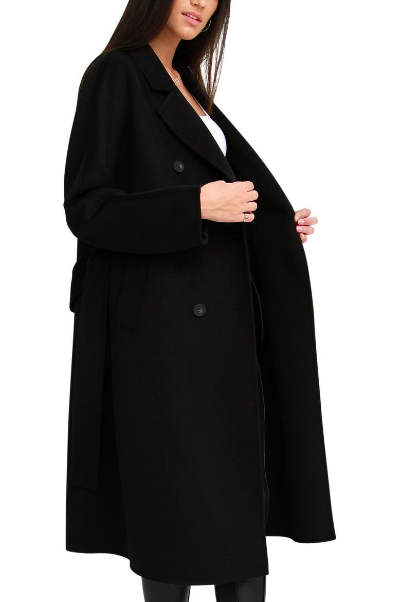 Boss Girl Double Breasted Wool Coat, Alternate, color, BLACK