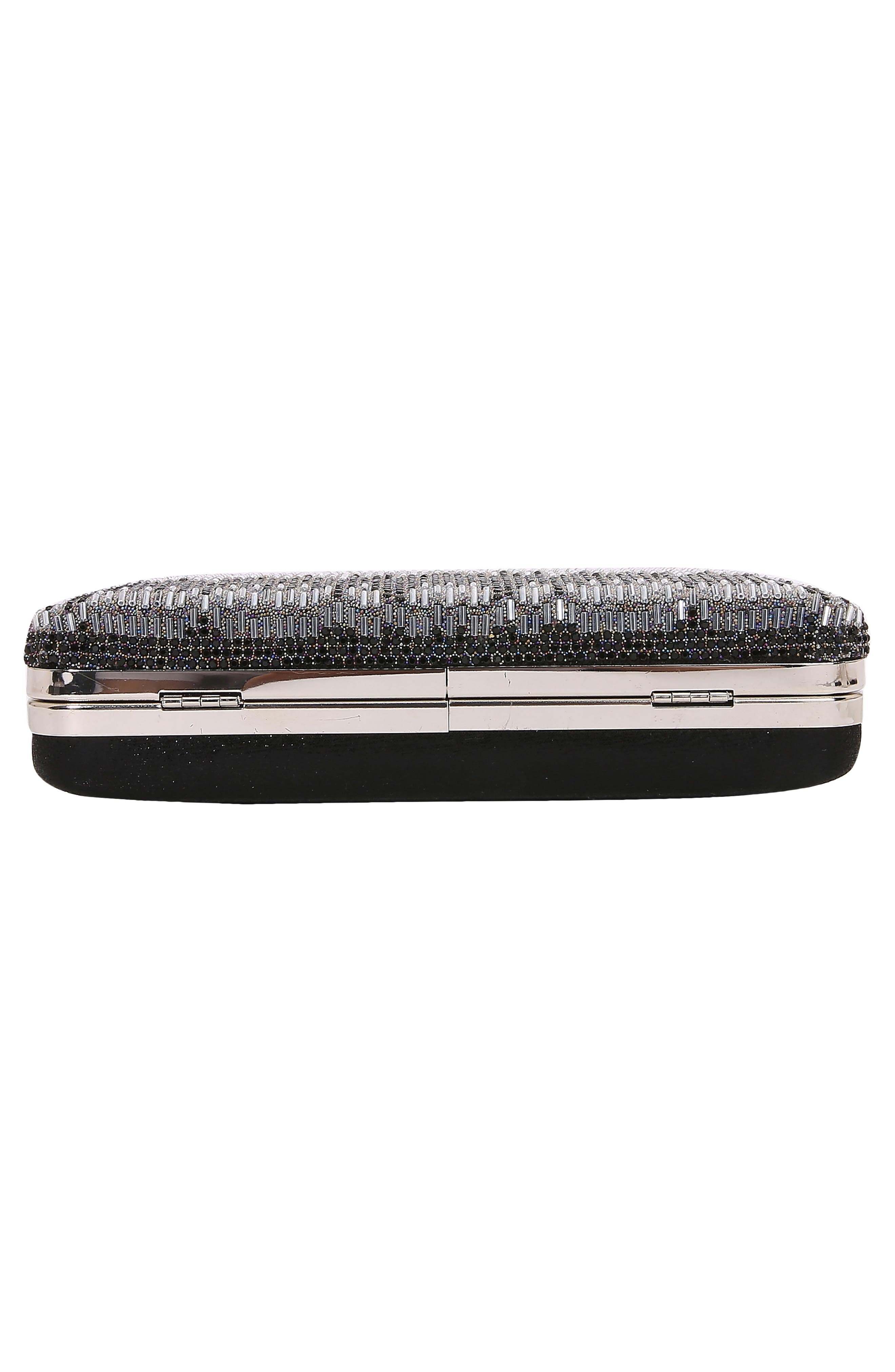 Two-Tone Rhinestone Clasp Bag, Alternate, color, BLACK