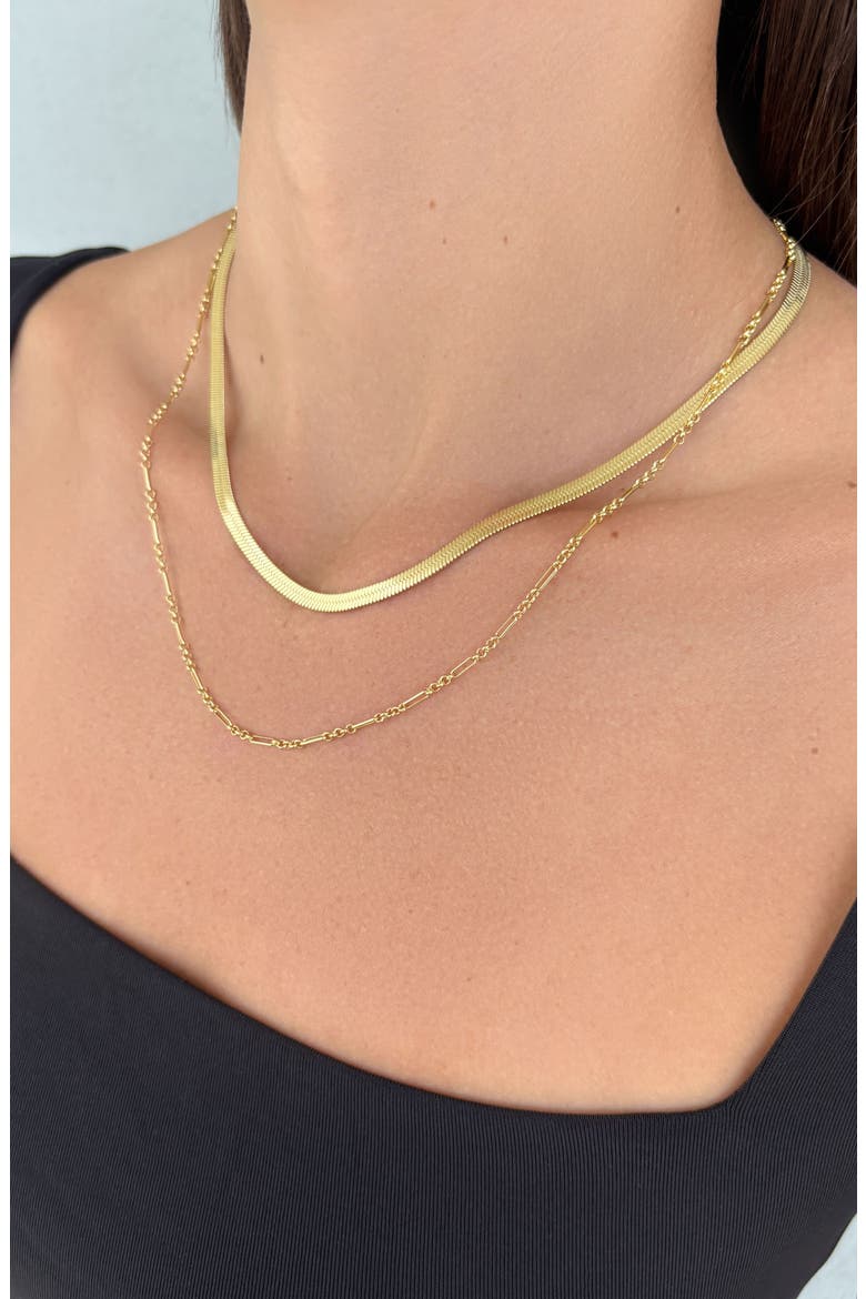 Set of 2 Assorted Chain Necklaces, Alternate, color, GOLD