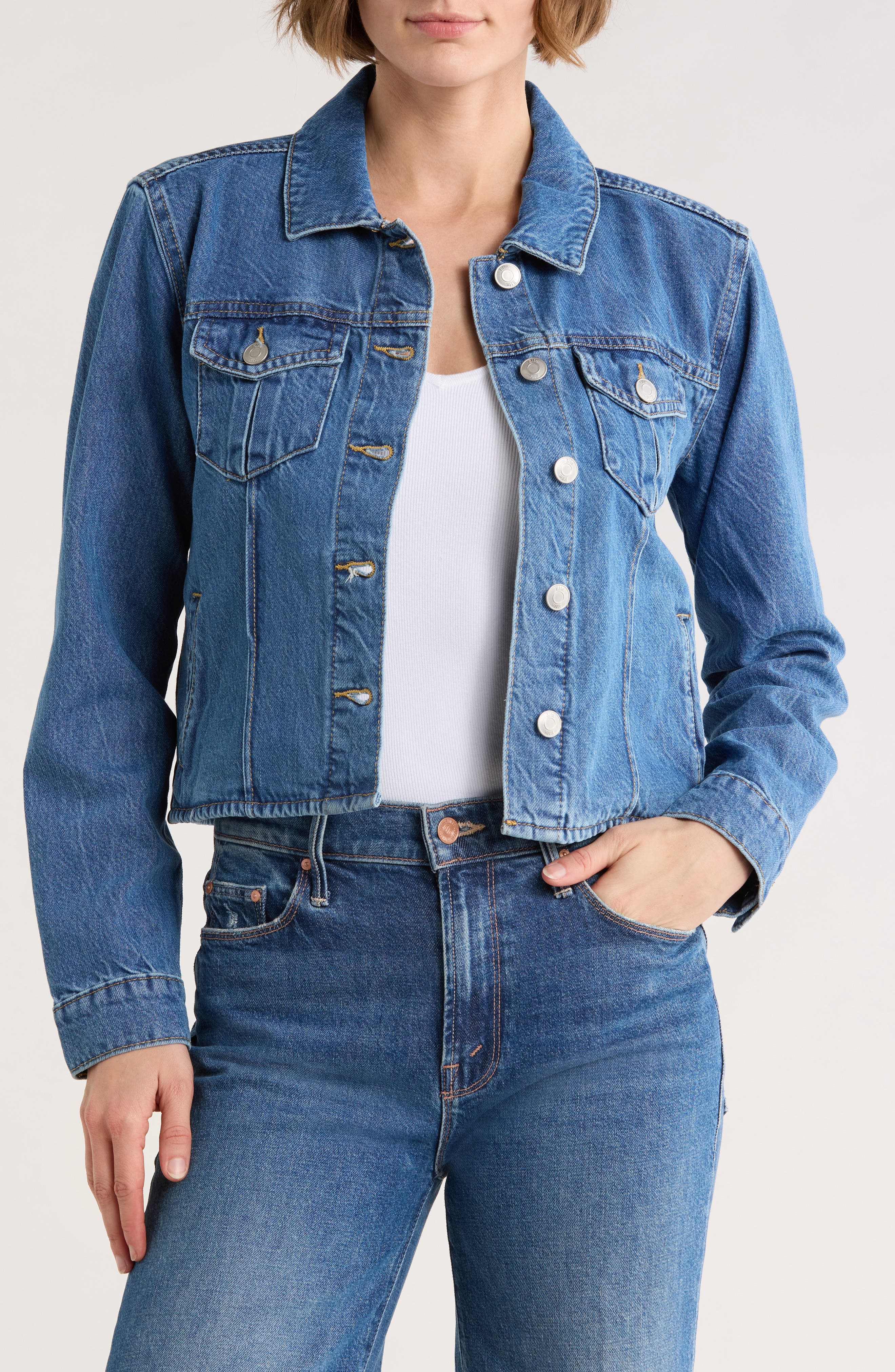 ELIE ELIE TAHARI Crop Denim Jacket