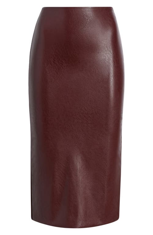 Commando Faux Leather Midi Skirt In Burgundy