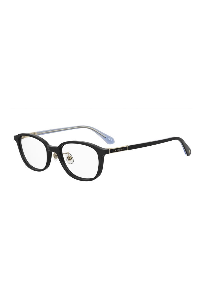 aisha 51mm oval optical glasses, Alternate, color, BLACK