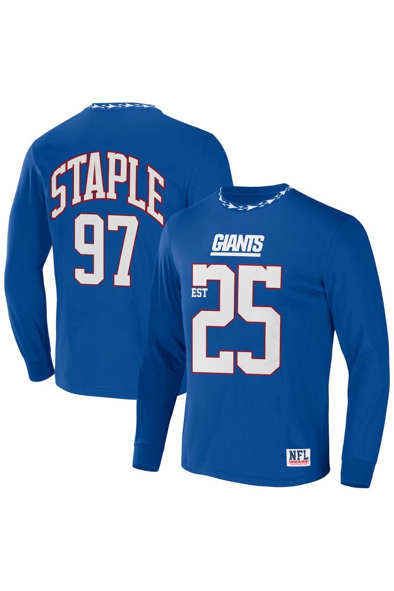 Men's NFL x Staple Blue New York Giants Core Team Long Sleeve T-Shirt, Main, color, Blue