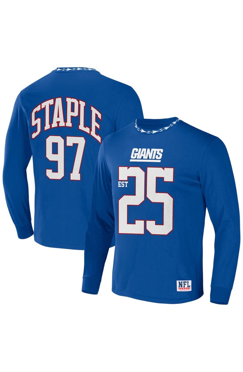 STAPLE Men's NFL x Staple Blue New York Giants Core Team Long Sleeve T-Shirt, Main, color, Blue