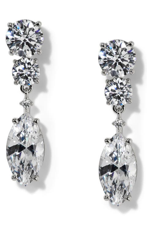Everleigh Cubic Zirconia Double Drop Earrings