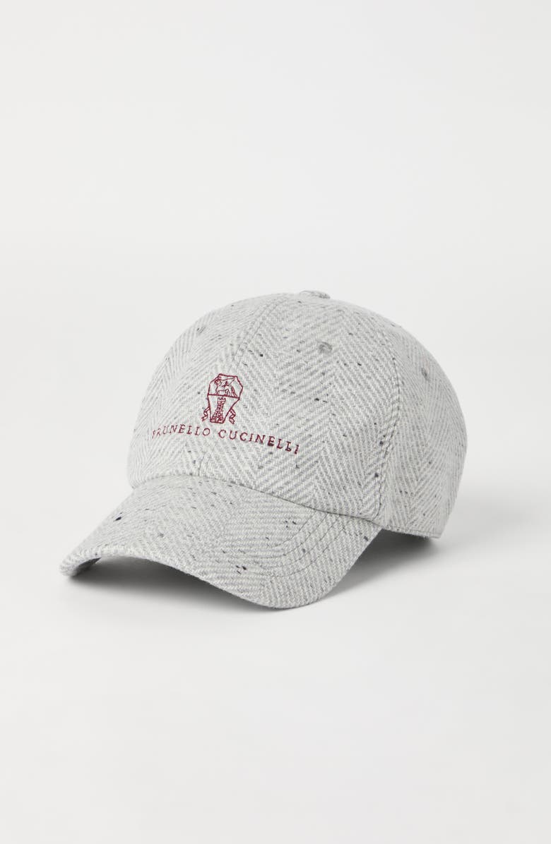 Brunello Cucinelli Chevron Baseball cap, Alternate, color, Dark Grey