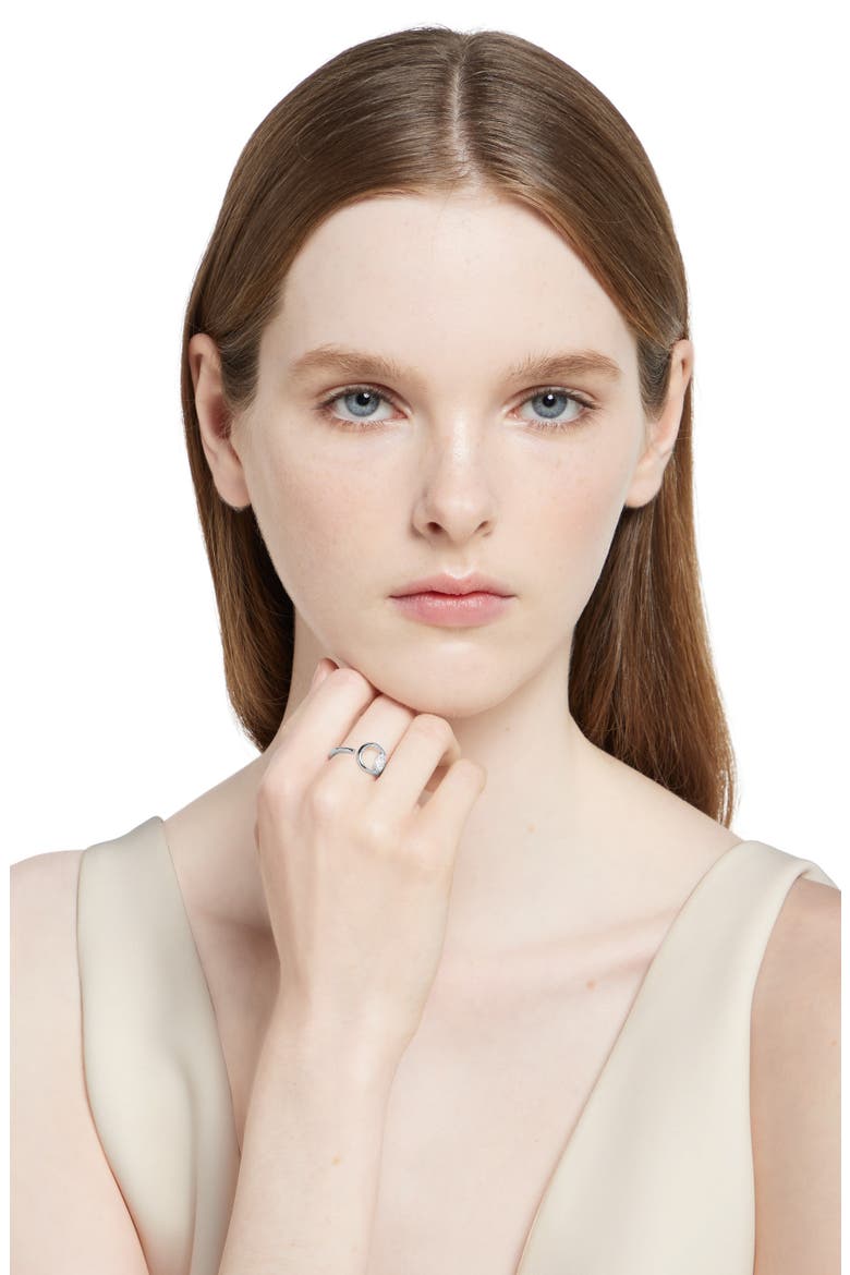 Horsebit Pavé Diamond Ring, Alternate, color, WHITE GOLD