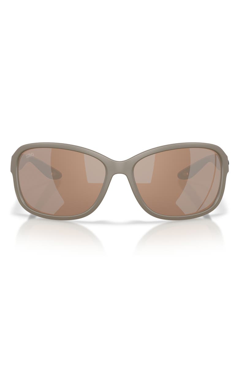 Costa Del Mar Seadrift 58mm Polarized Square Sunglasses, Main, color, Sand / Copper Silver 580G