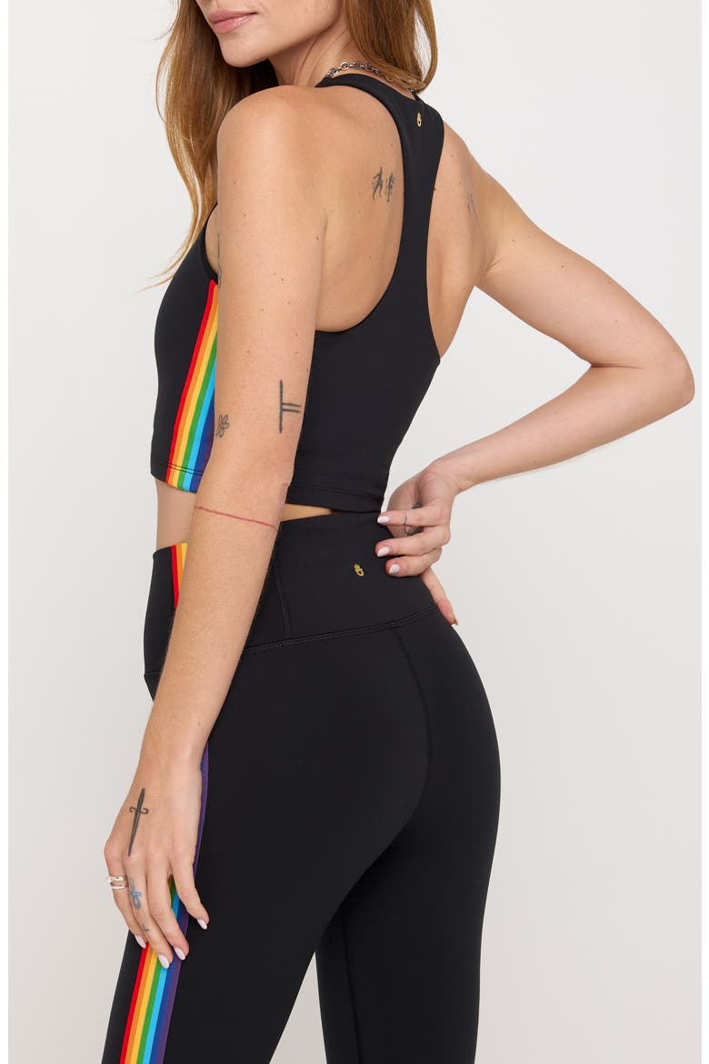 Rainbow Shakti Square Neck Crop Tank Top, Alternate, color, BLACK