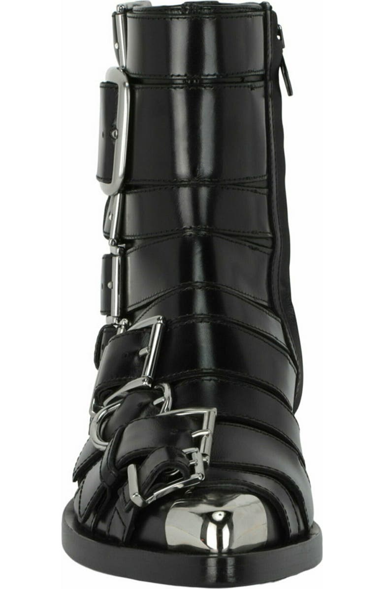 McQueen Strappy Punk Ankle Bootie, Alternate, color, Black Silver