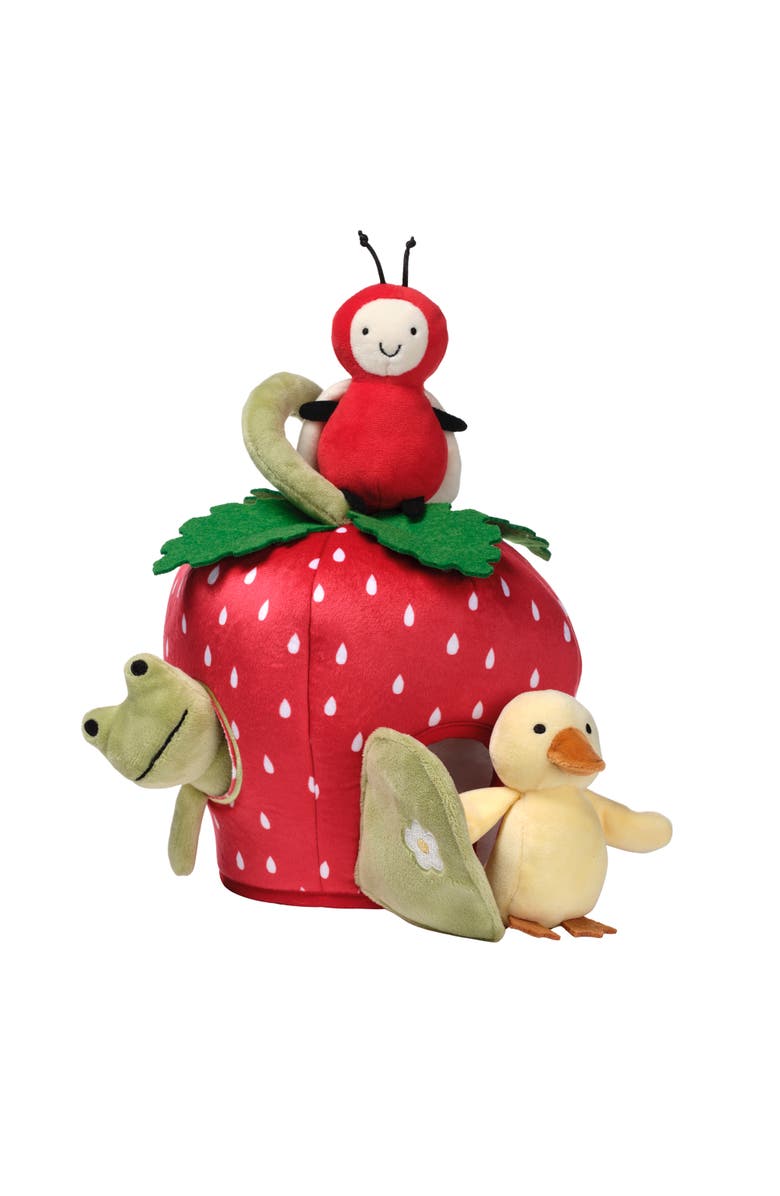 Lambs & Ivy Strawberry Soft Plush Interactive Play Set with Stuffed Animal Toys, Alternate, color, Red