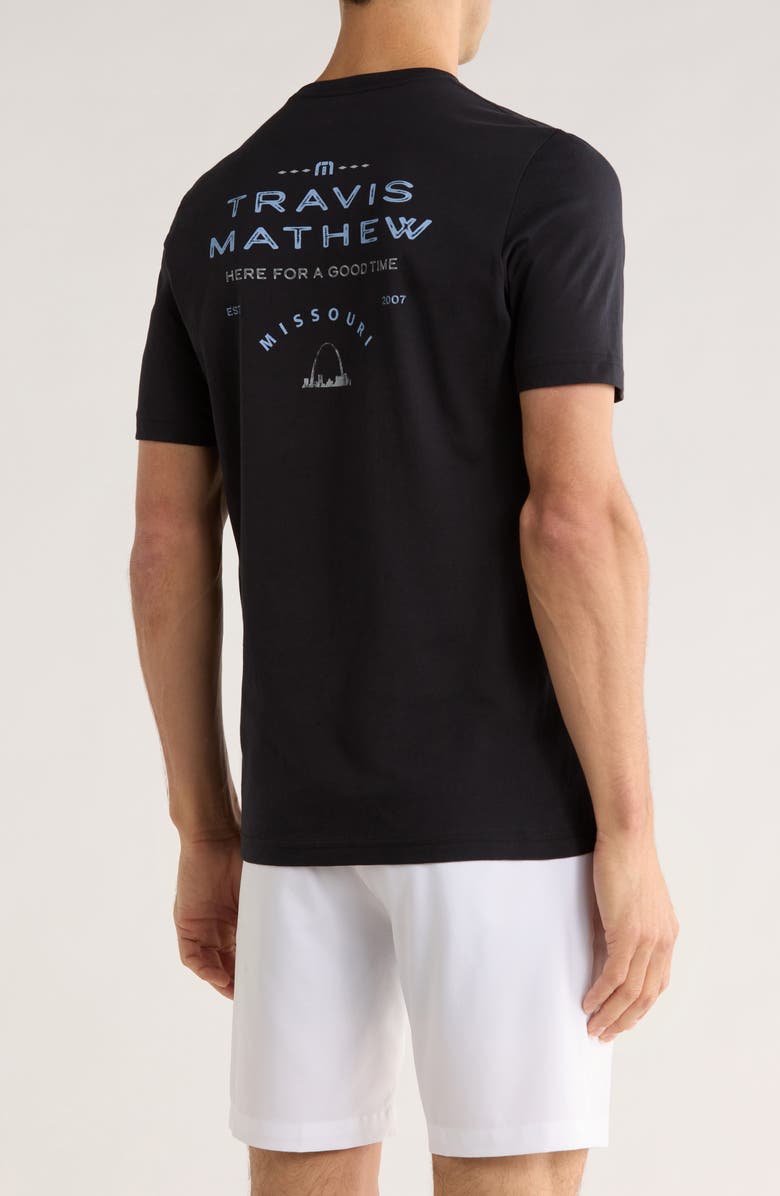 TravisMathew Staggered Cotton Graphic T-Shirt, Alternate, color, Black
