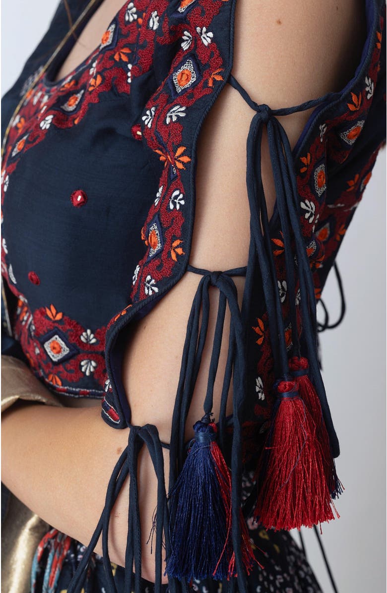 RAAS Isabella Bandhani Print Lehenga Choli, Alternate, color, Midnight Blue