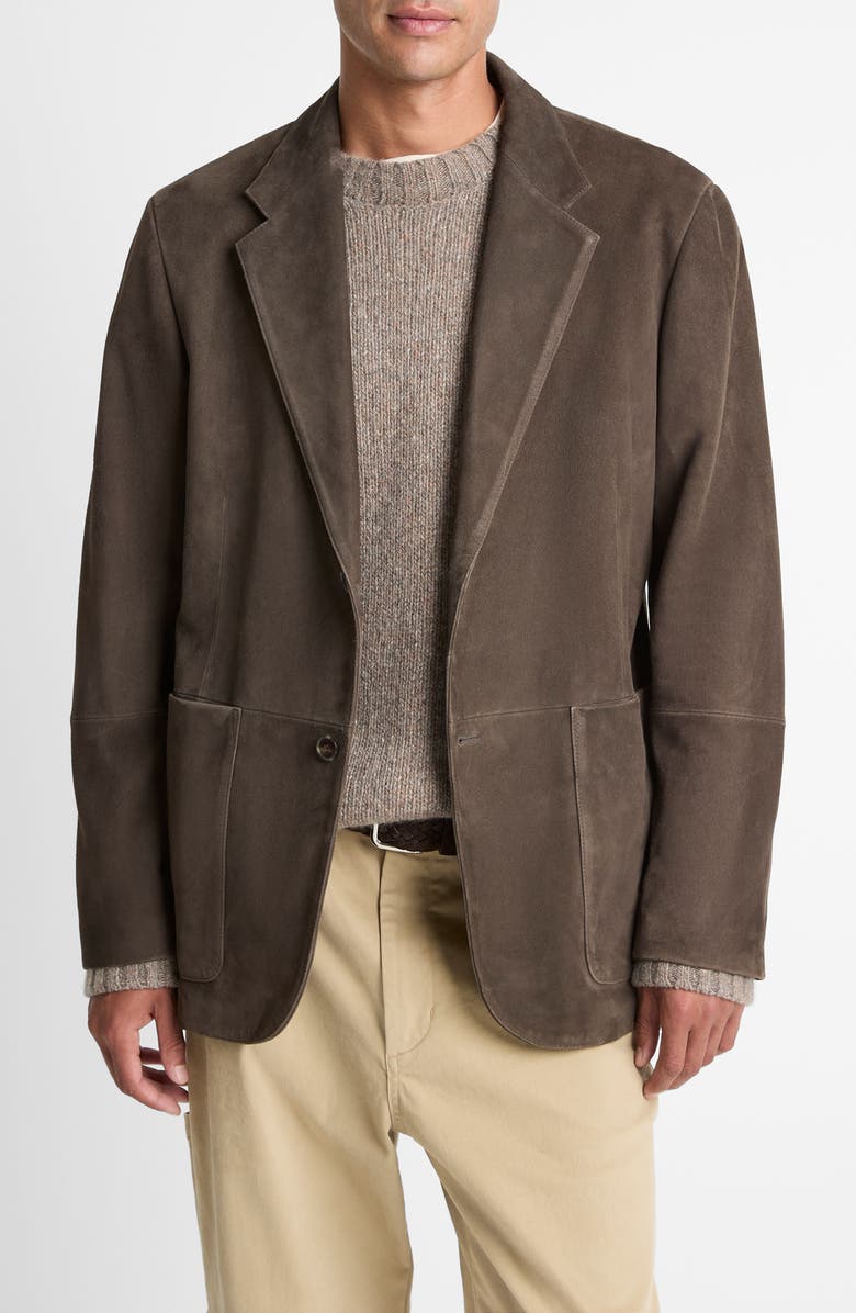 Vince Brown Suede Sport Coat, Main, color, Downtown