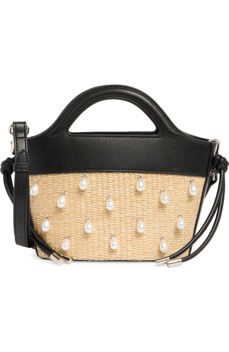 Steve Madden Bpearli Crossbody Bag, Main, color, Black/ Raffia