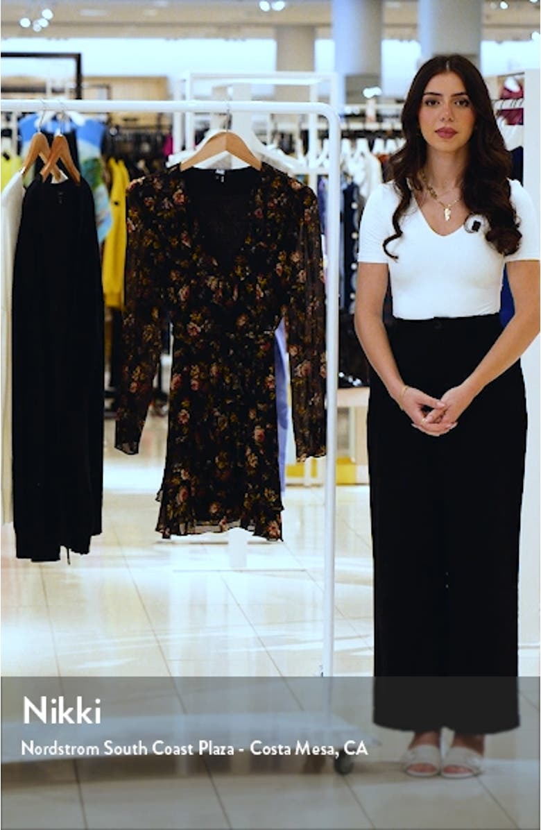 Tamera Floral Long Sleeve Silk Minidress, sales video thumbnail