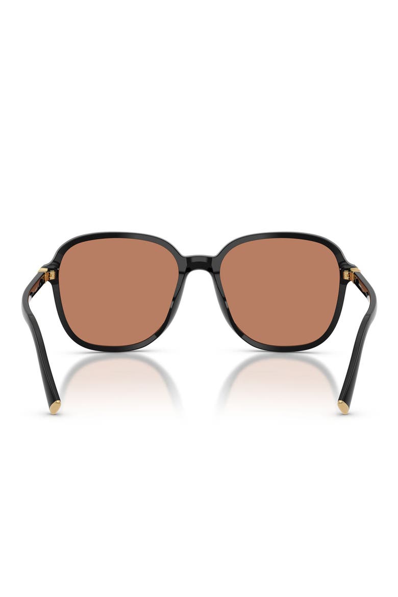 58mm Polarized Pillow Sunglasses, Alternate, color, BLACK / BROWN