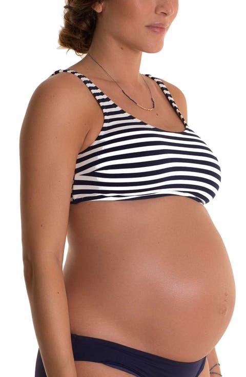 Alba Stripe Maternity Bikini Top