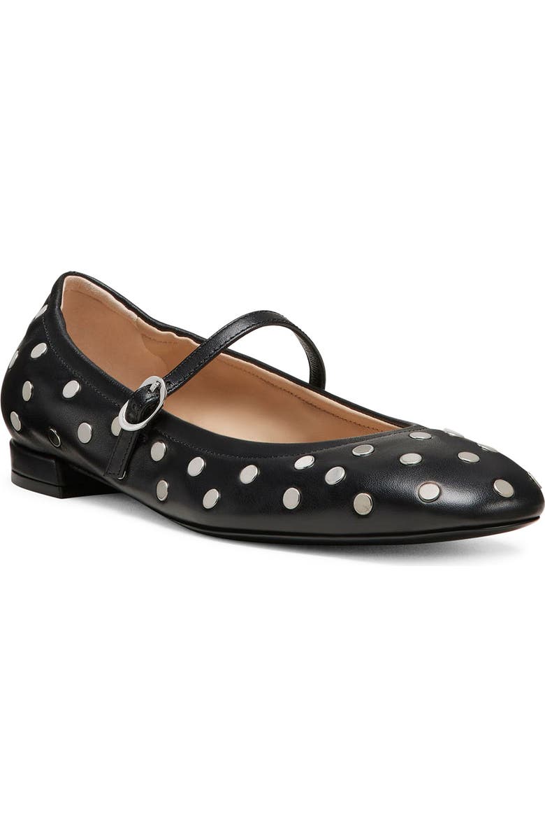 Stuart Weitzman Claris Stud Ballet Flat, Main, color, Black
