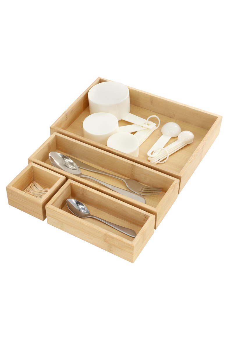 Wood Storage and Organization Trays, Main, color, Bamboo