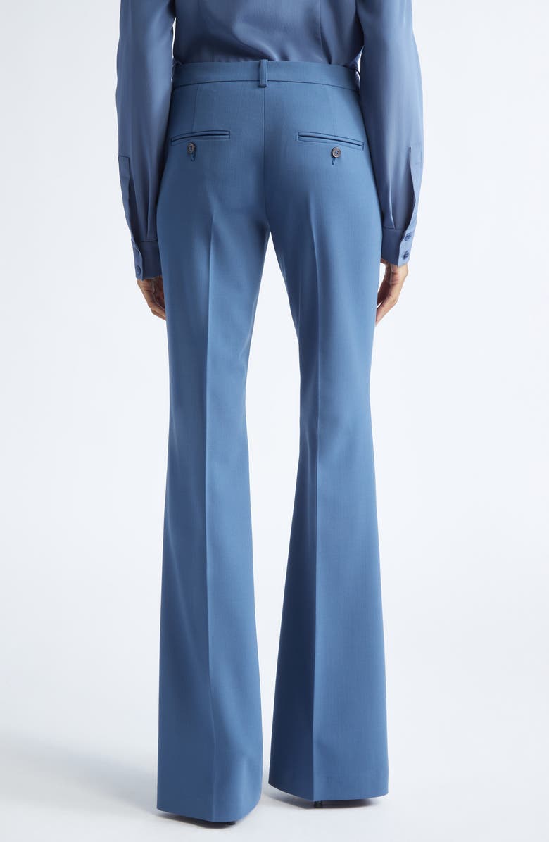 Michael Kors Collection Haylee Stretch Virgin Wool Flare Trousers, Alternate, color, Celedon