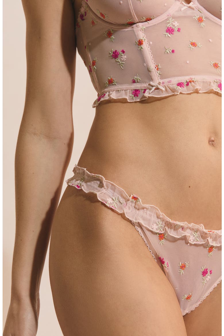 Freesia Ruffle Thong, Alternate, color, IMP FOND ROSE