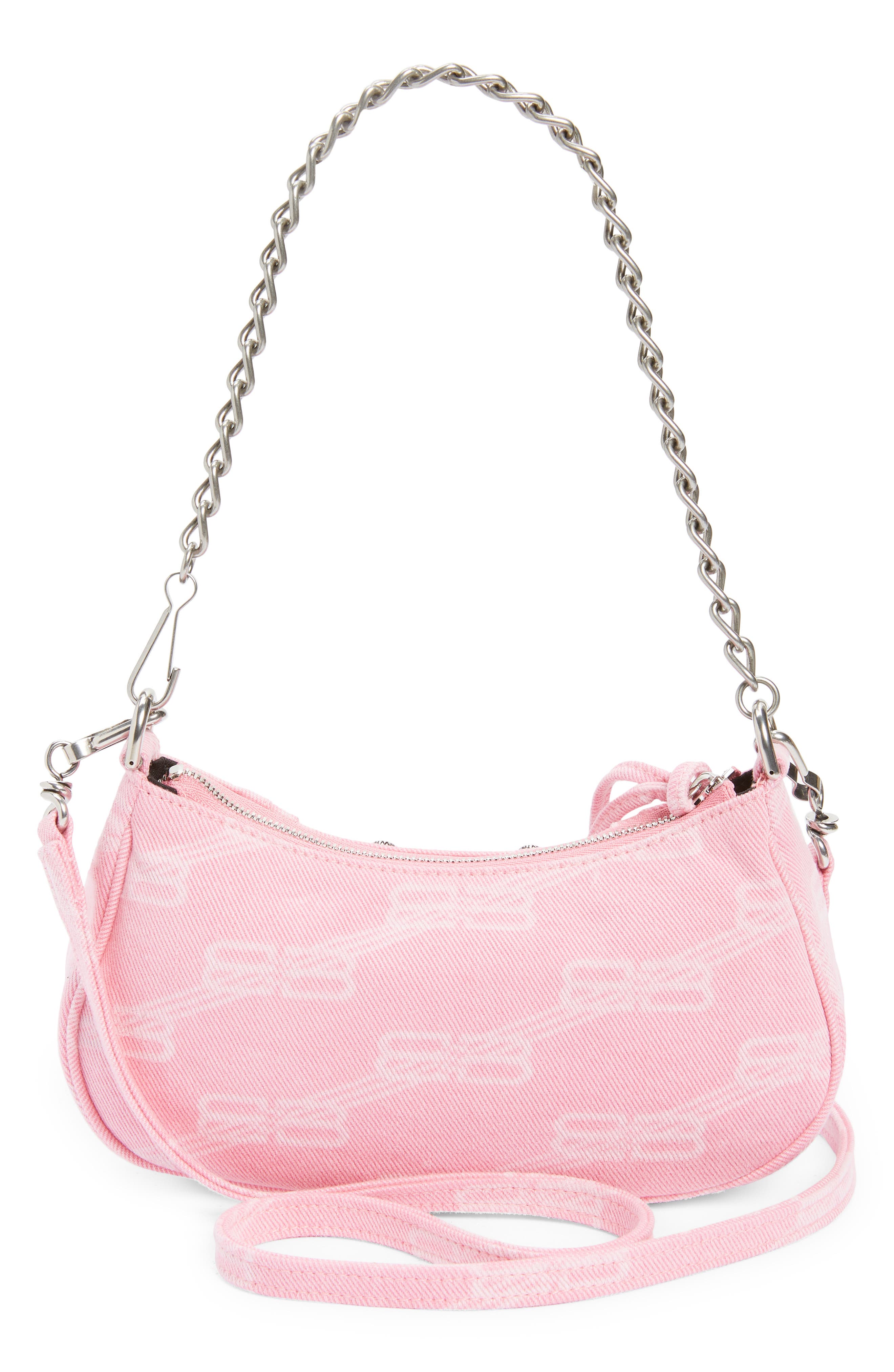 Balenciaga Mini Le Cagole Denim Logo Crossbody Bag, Alternate, color, 