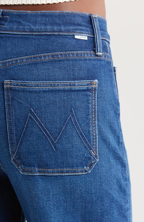 Mother 'the Maven Sneak' Blue Flared Jeans With Mid Rise And Belt Loops In Blue