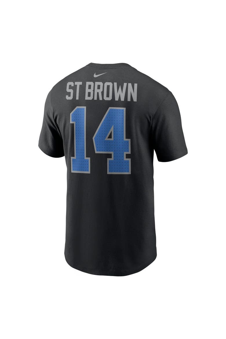 Men's Nike Amon-Ra St. Brown Black Detroit Lions Player Name & Number T-Shirt, Alternate, color, Black
