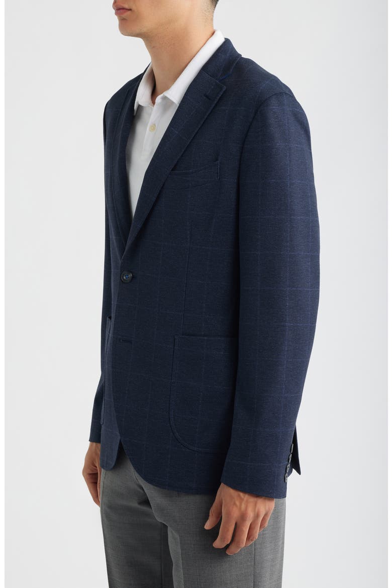Alfi Windowpane Check Knit Sport Coat, Alternate, color, NAVY WINDOWPANE