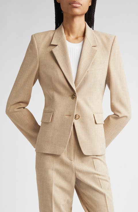 Heathered Stretch Suiting Blazer