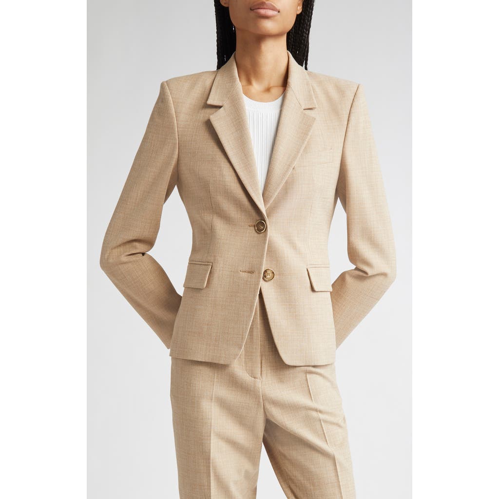 St John St. John Collection Heathered Stretch Suiting Blazer In Neutral