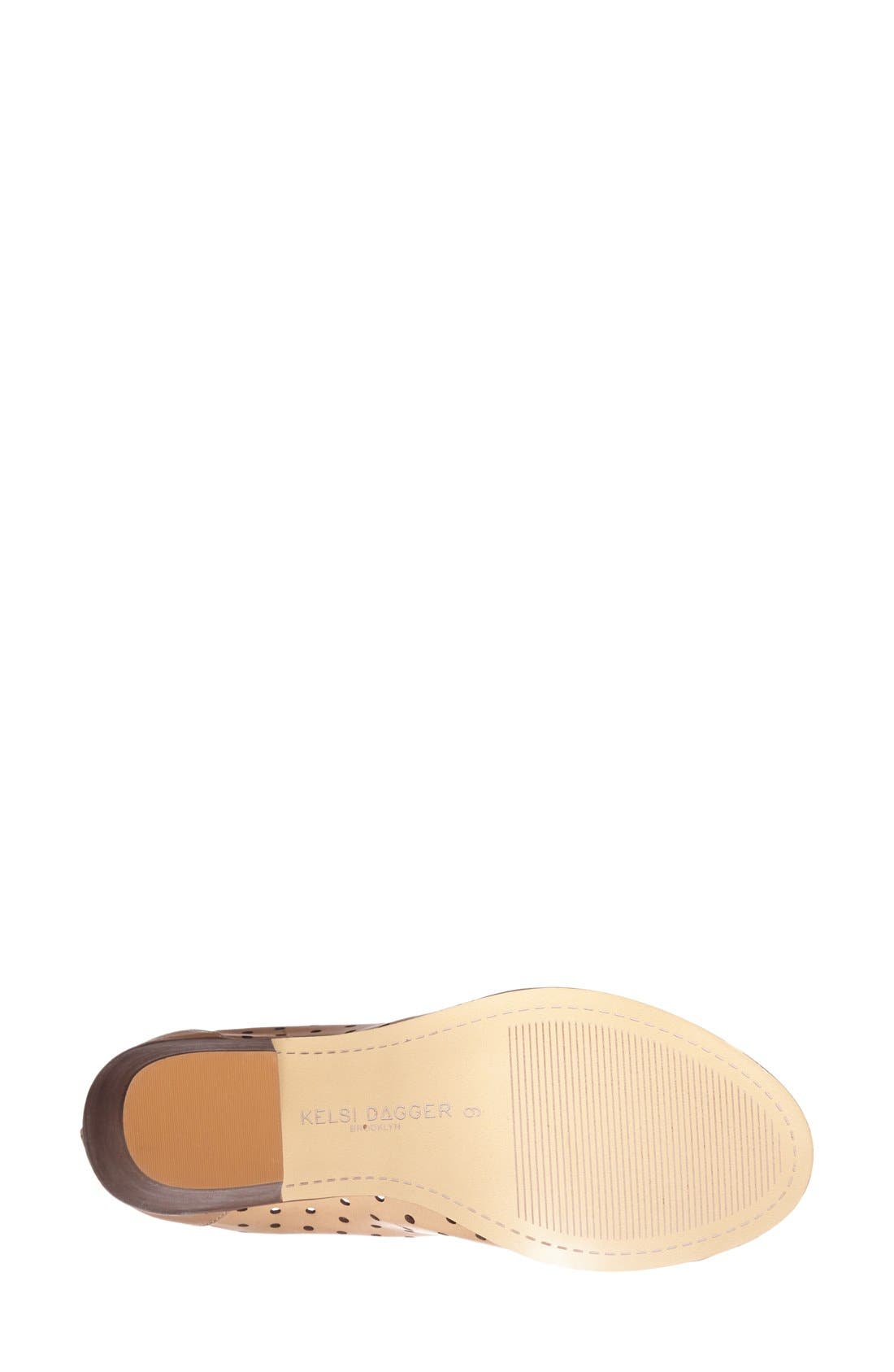 'Kyoto' Perforated Leather Peep Toe Bootie, Alternate, color, VACHETTA