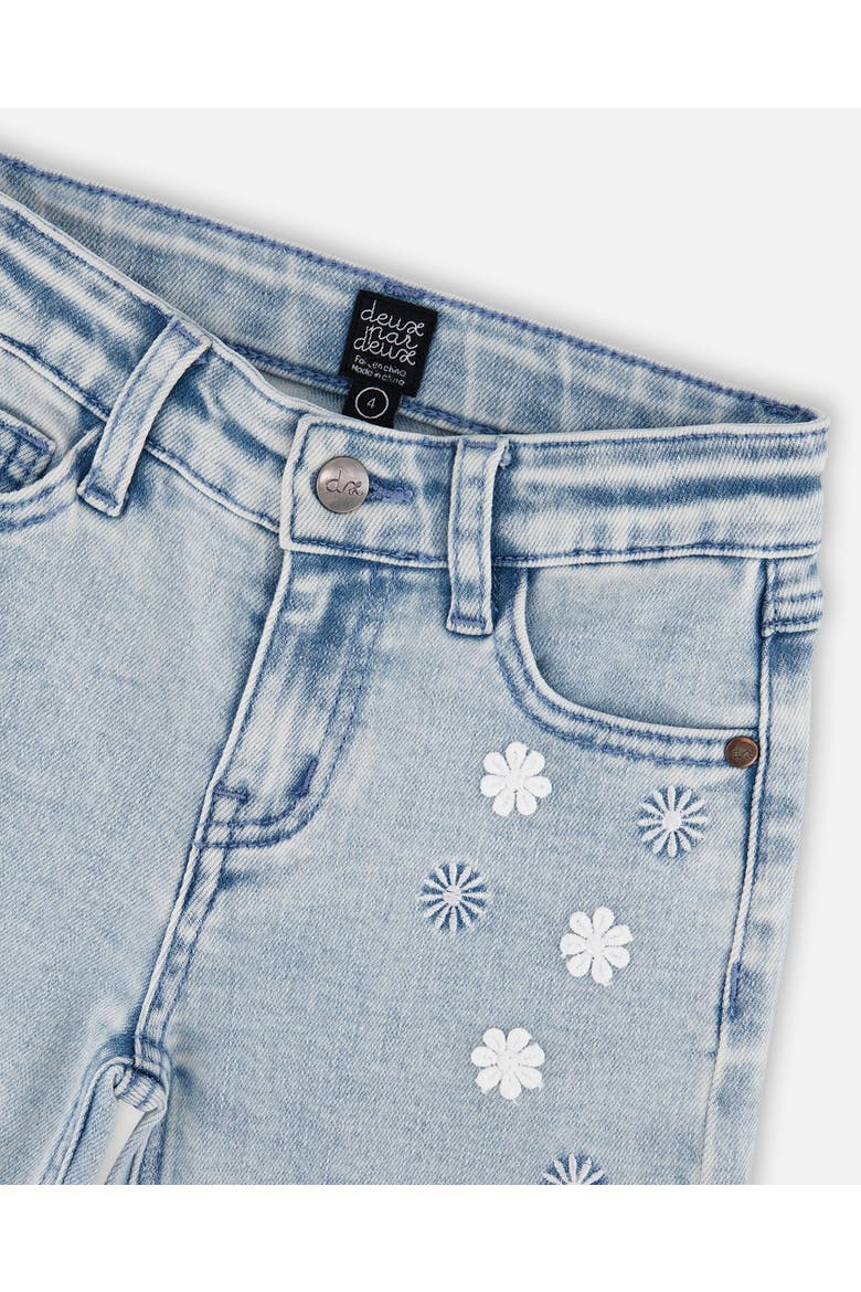 Wide Leg Embroidery Denim Jeans, Alternate, color, Light Blue Denim