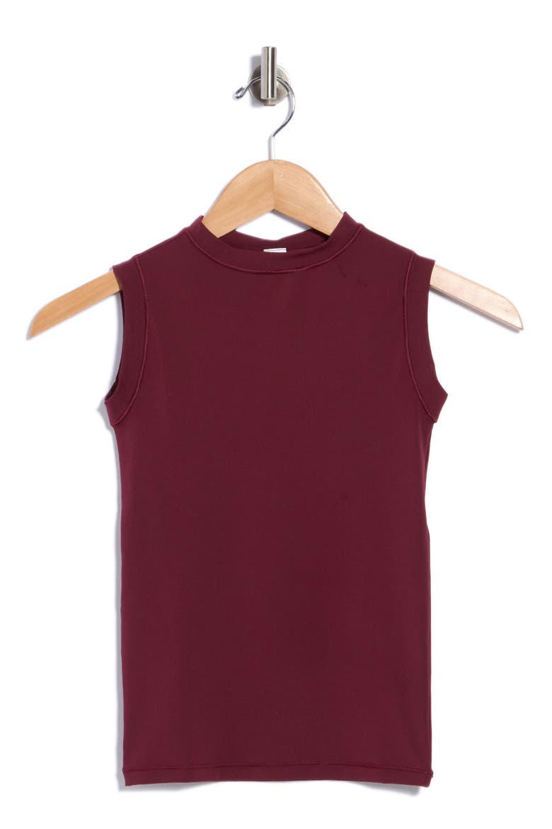 Clarissa Mock Neck Performance Fitted Tank, Main, color, WINDSOR WINE
