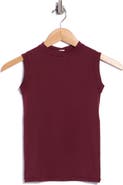 90 DEGREE BY REFLEX Clarissa Mock Neck Performance Fitted Tank