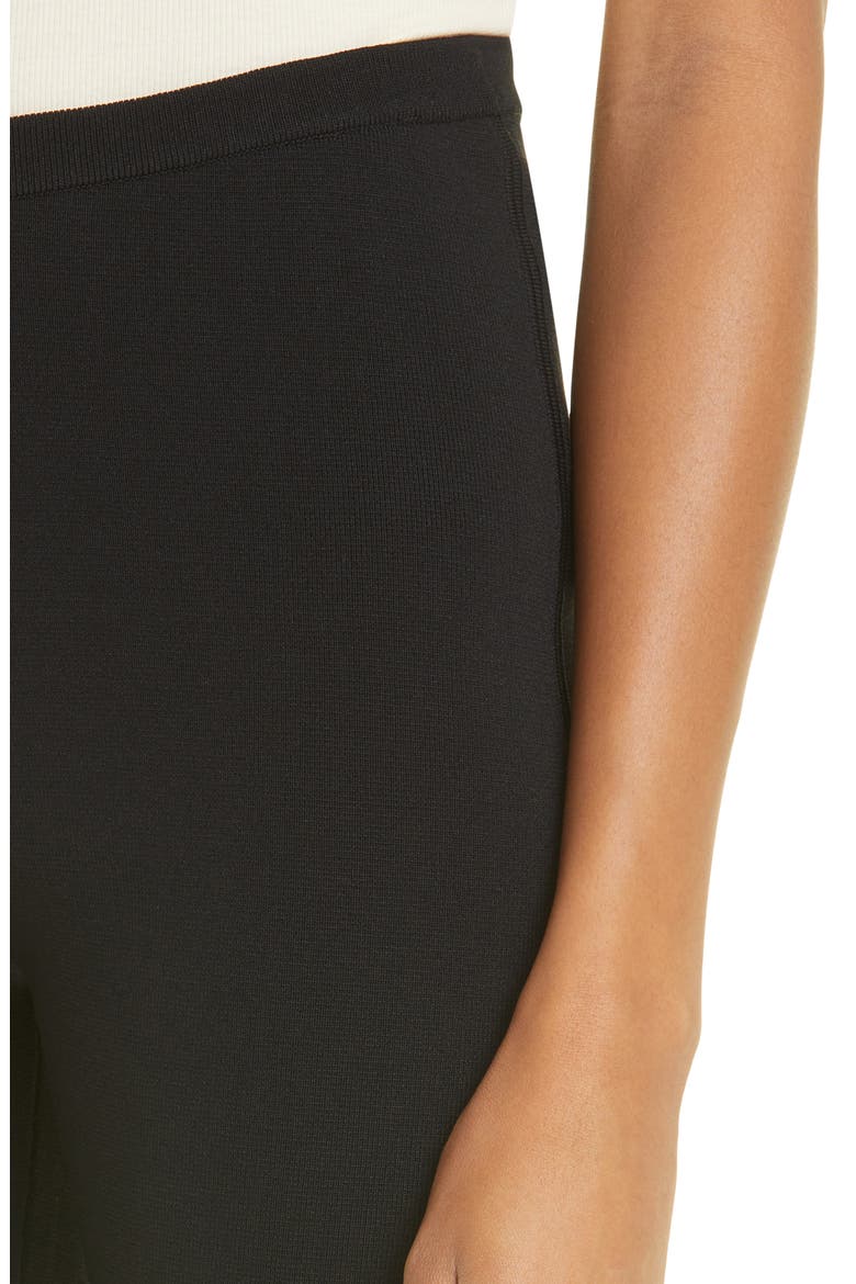 Totême Compact Knit Crop Leggings, Alternate, color, BLACK