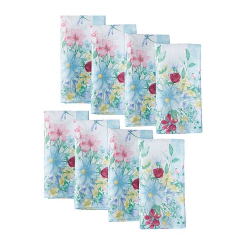 Nottingham Double Border Napkin Set Of 8 Multicolor - 17"w X 17"l