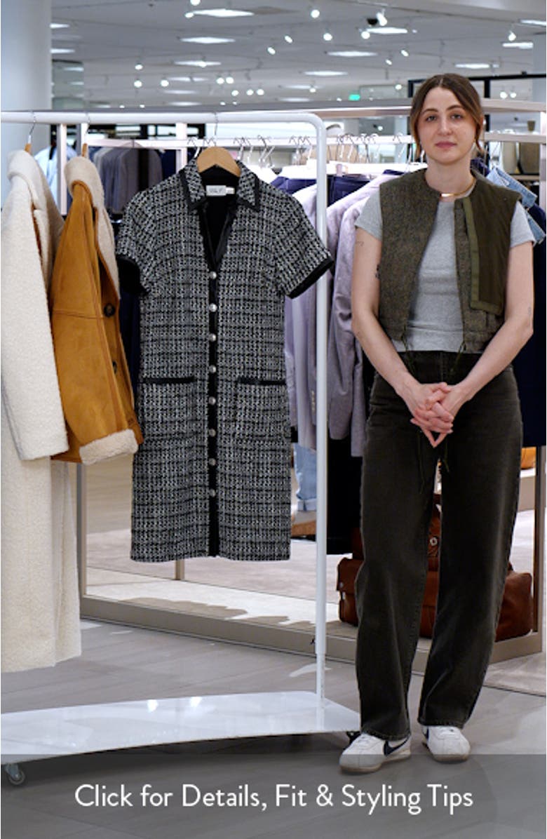 Button Front Tweed Shirtdress, sales video thumbnail