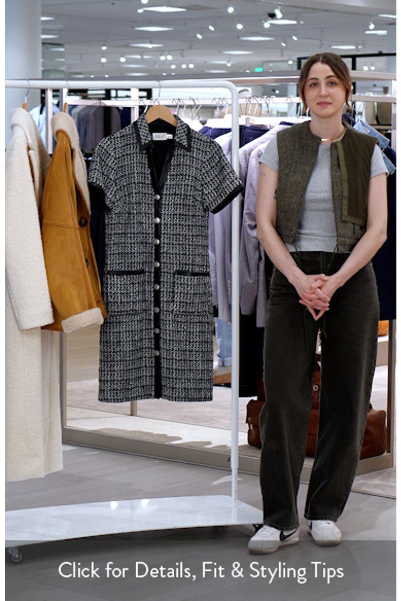Button Front Tweed Shirtdress video