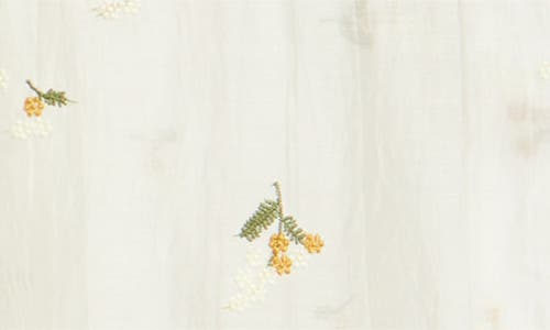 Rizort Madison Floral Cotton & Lyocell Plissé Camp Shirt In White