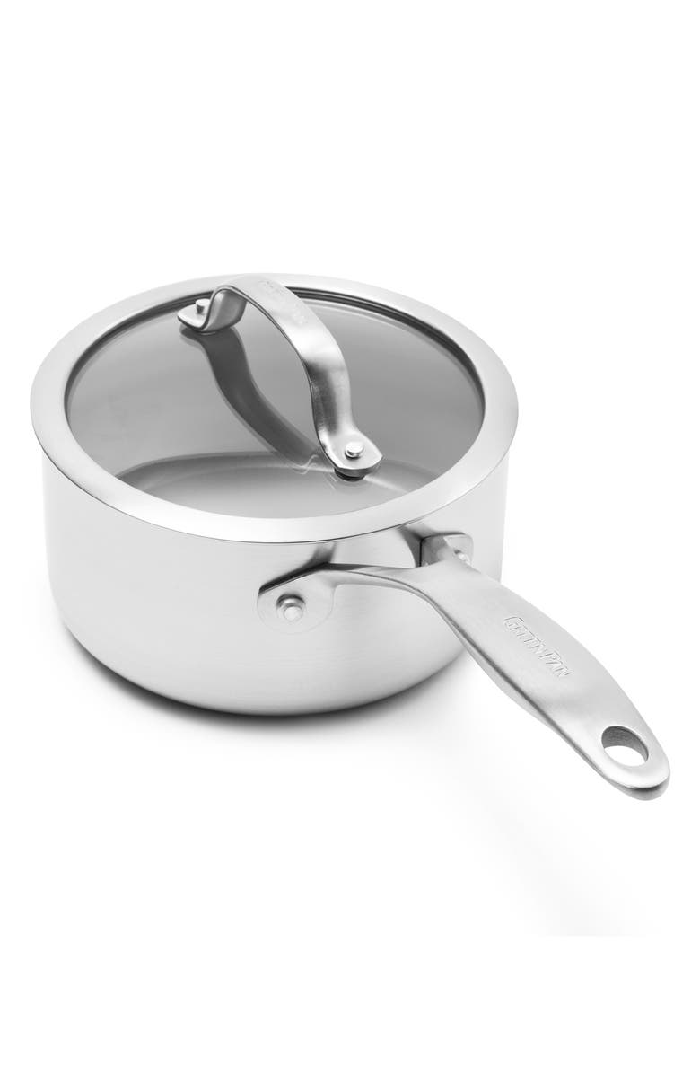 GreenPan Venice Pro 1.5-Quart Stainless Steel Ceramic Nonstick Saucepan with Lid, Main, color, 