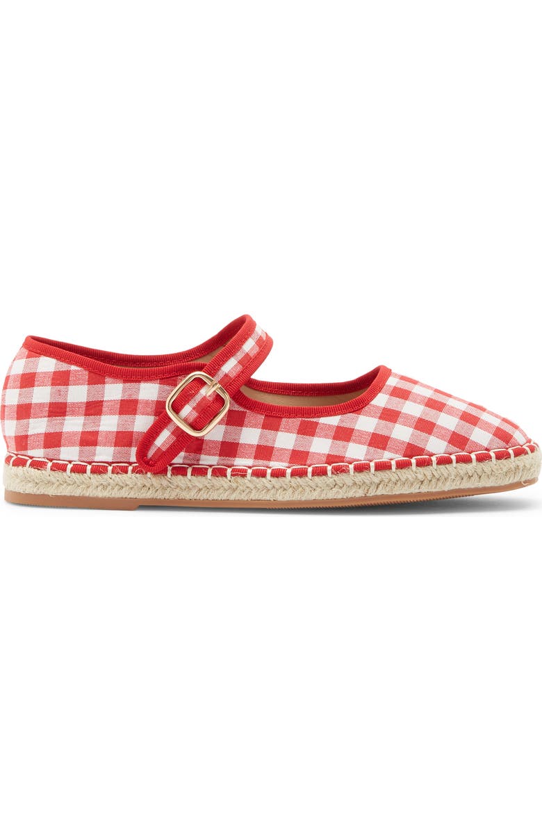 TOP MODA Fallon Gingham Mary Jane Flat, Alternate, color, Red Can