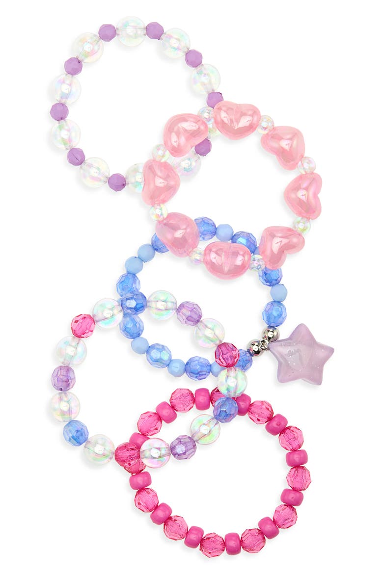 Kids' 5-Pack Beaded Stretch Bracelets, Main, color, MULTI