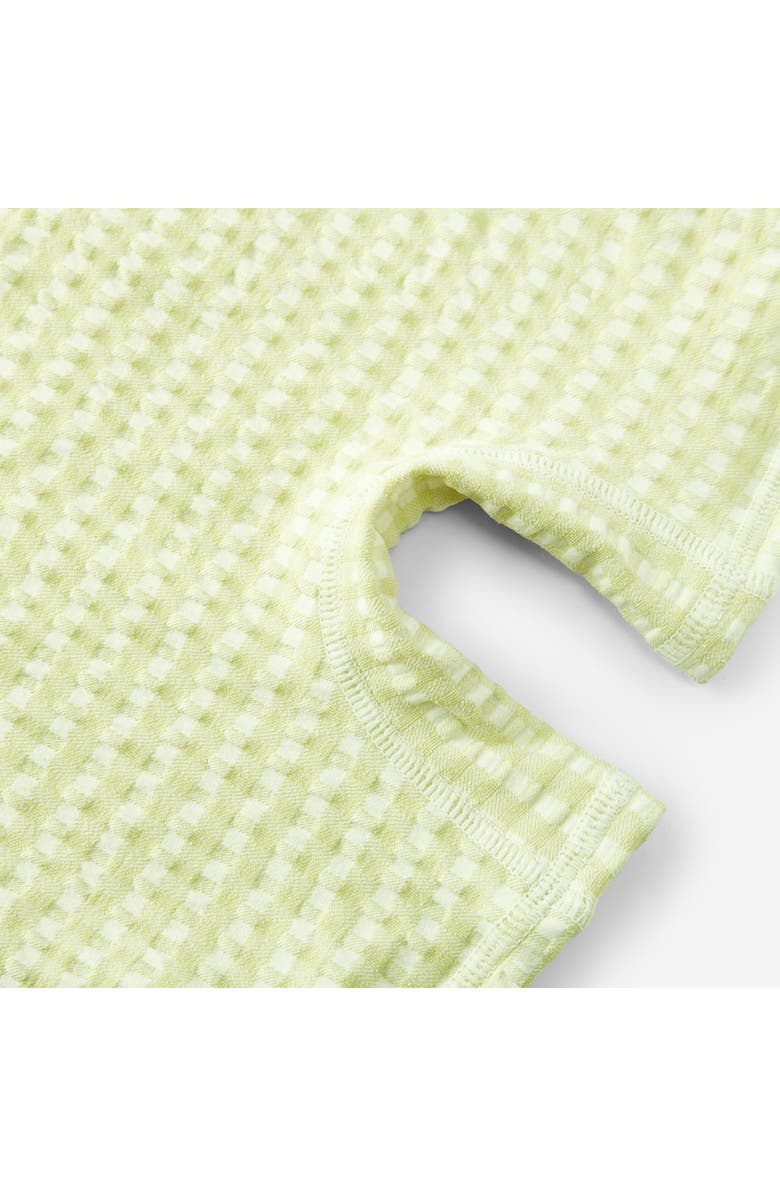 Milkbarn Zipper Shortall Swimsuit, Alternate, color, Green Gingham