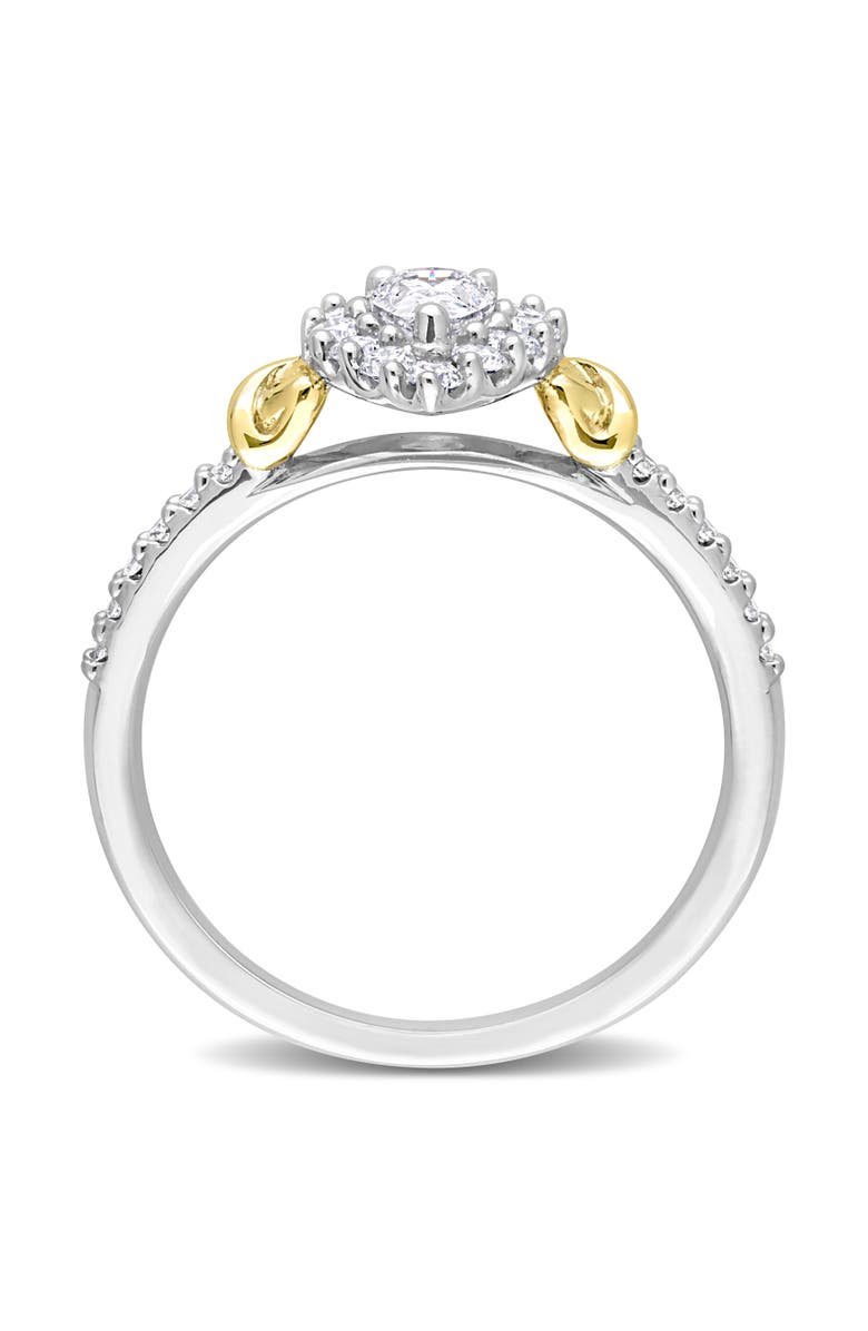 Julianna B. Diamond Teardrop Halo Ring 14k Gold, Alternate, color, White Gold