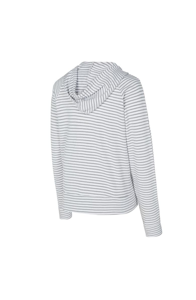 CONCEPTS SPORT Men's Concepts Sport  White/Gray Texas Longhorns French Terry Striped V-Neck Pullover Hoodie, Alternate, color, White