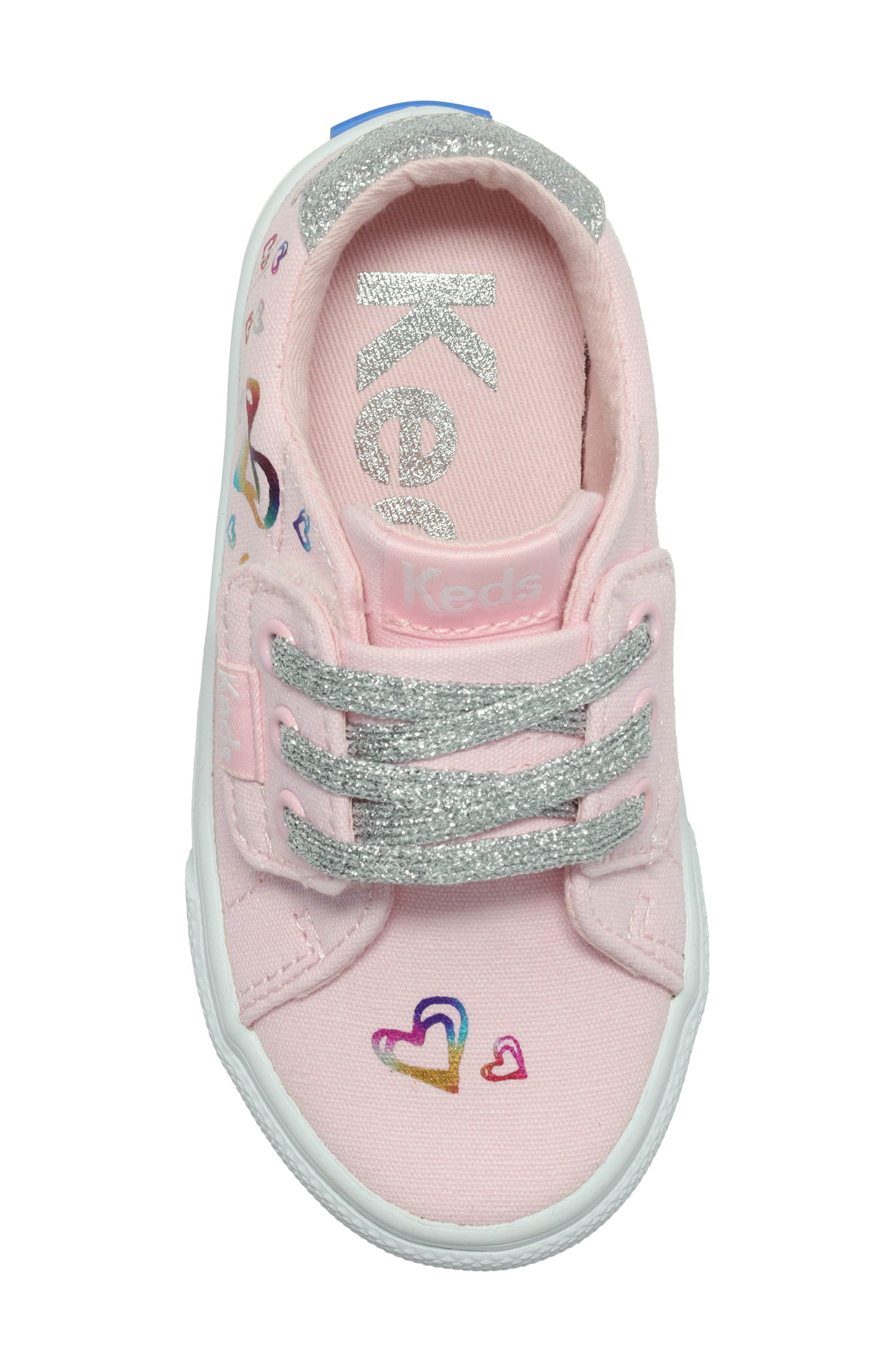 Kids' Jumpkick II Heart Foil Sneaker, Alternate, color, METALLIC PINK