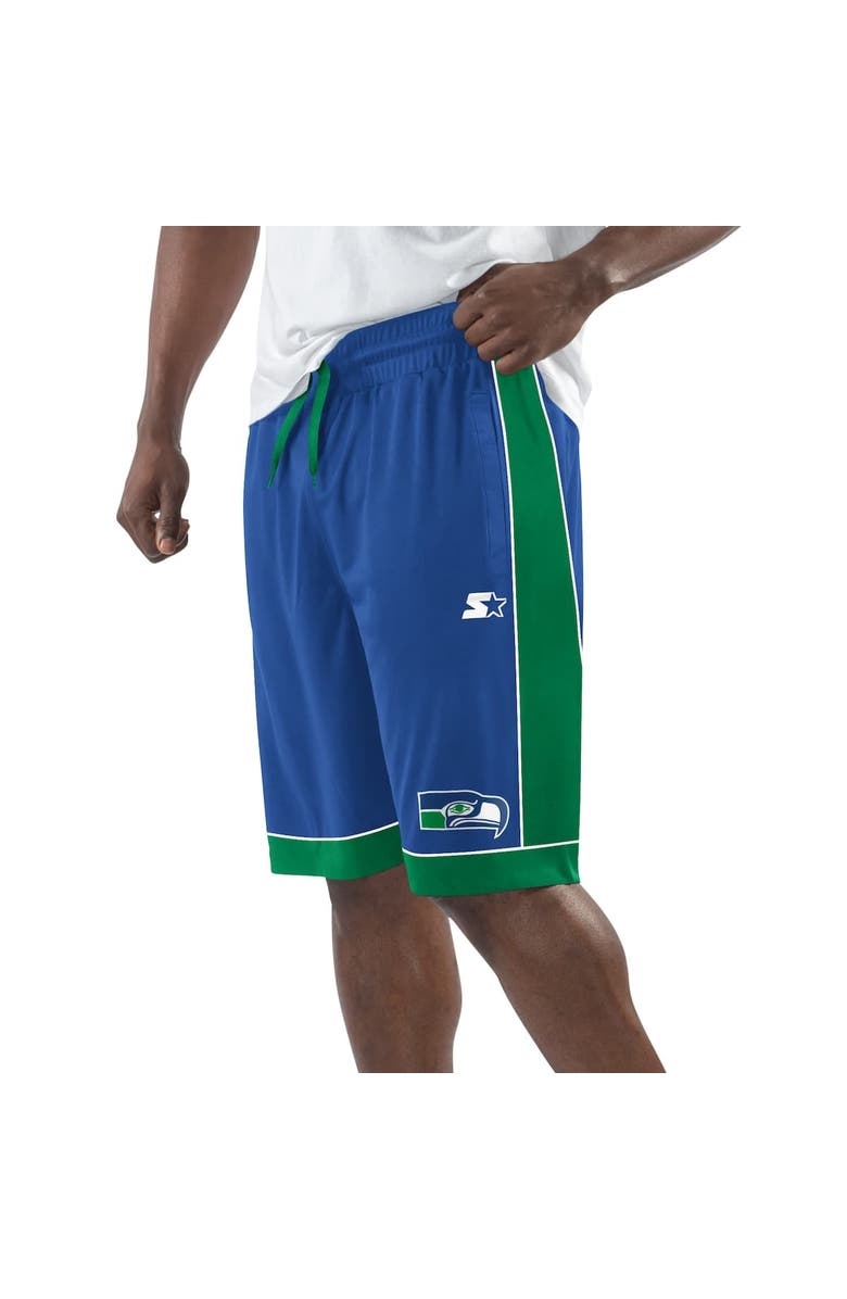 STARTER Men's Starter Royal Seattle Seahawks Fan Favorites Vintage Logo Shorts, Alternate, color, Royal