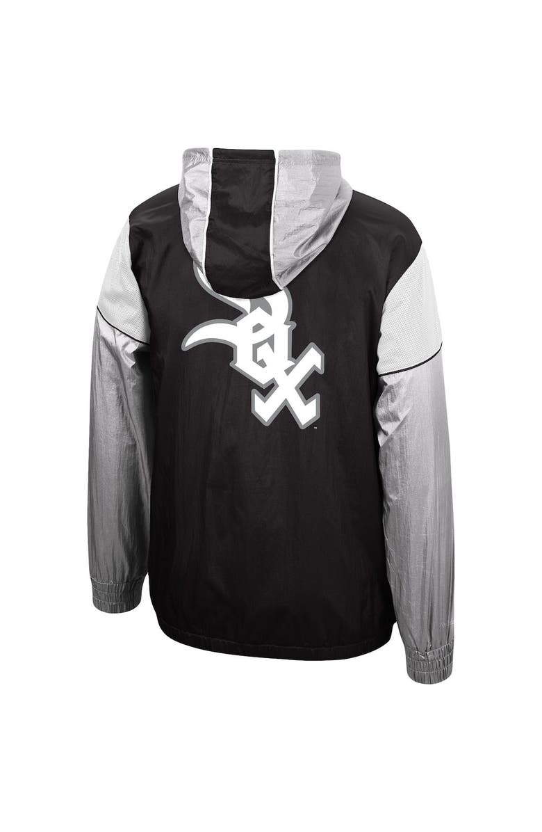 Mitchell & Ness Men's Mitchell & Ness Black Chicago White Sox Highlight Reel Windbreaker Half-Zip Hoodie Jacket, Alternate, color, 